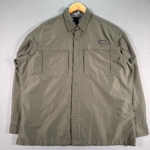 Eddie Bauer Fishing Shirt Mens XL Green Vented Mesh‎ Back Outdoors Long Sleeve
